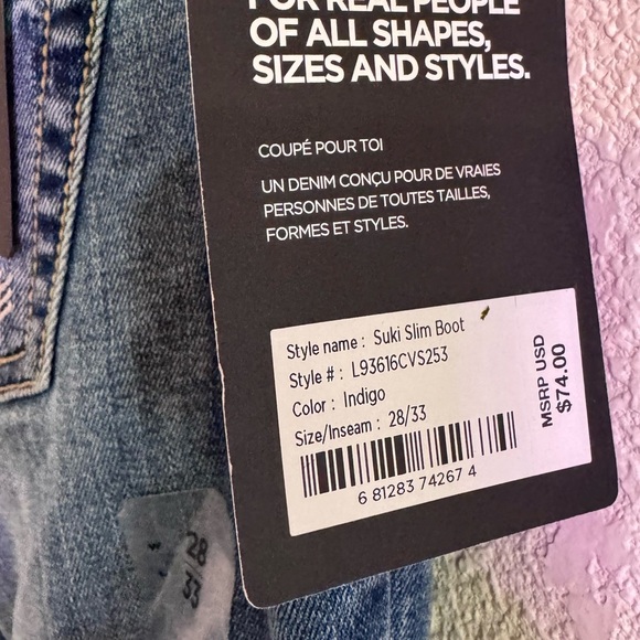 Silver Jeans SUKI Mid-Rise Slim Bootcut Super Stretch Dark Wash Denim Size 28/33 - Picture 4 of 10